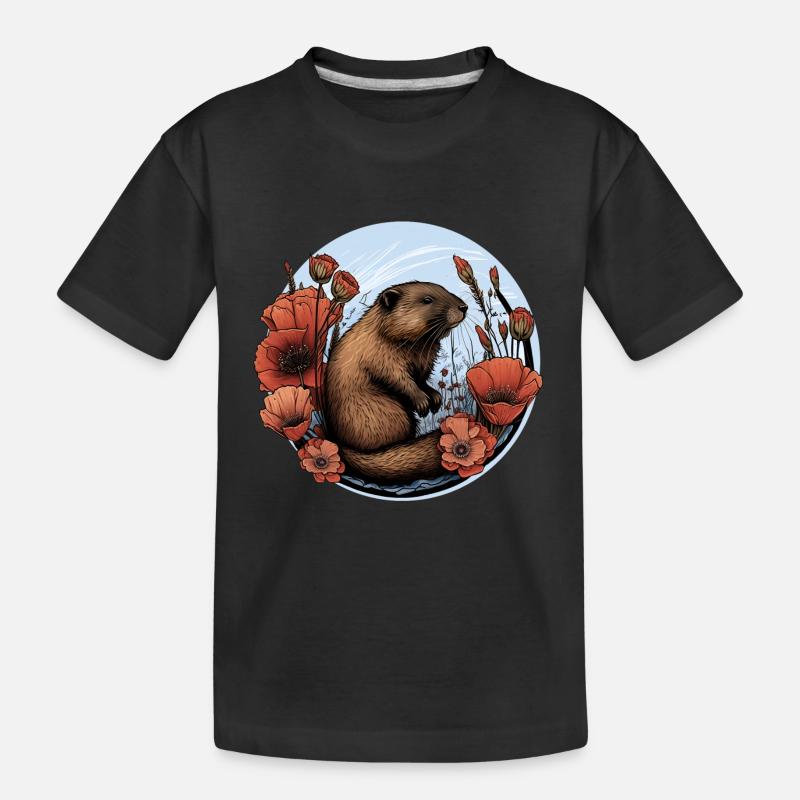 Biber Biberschutz - Kinder Premium Bio T-Shirt - Schwarz