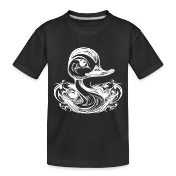 Petit canard mignon avec un gros bec - T-shirt bio Premium Enfant - noir - Devant