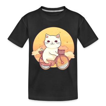 Vélo Funny Cycliste Cat World Bike - T-shirt bio Premium Enfant - noir - Devant