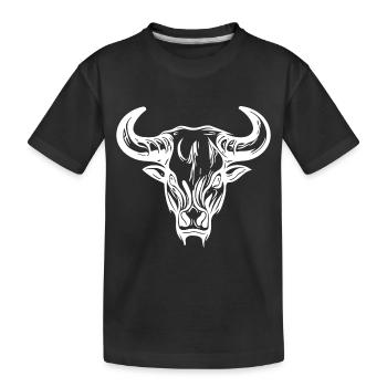 Taureau sauvage avec d’énormes cornes - T-shirt bio Premium Enfant - noir - Devant