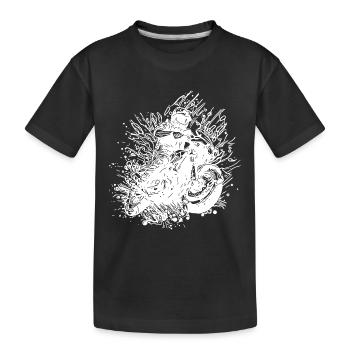 Motorradfahrer Road-Trip Splash Biker Style - Kinder Premium Bio T-Shirt - Schwarz - Vorne