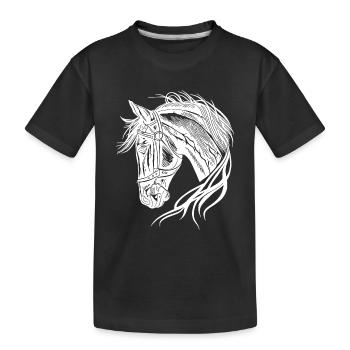 Bel étalon avec une élégante crinière ondulante - T-shirt bio Premium Enfant - noir - Devant