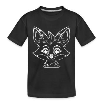 Schlauer Putziger Kinder Fuchs - Kinder Premium Bio T-Shirt - Schwarz - Vorne
