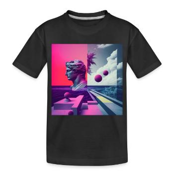 Ein Vaporwave Fusion von Moderne und der Antike - Kinder Premium Bio T-Shirt - Schwarz - Vorne