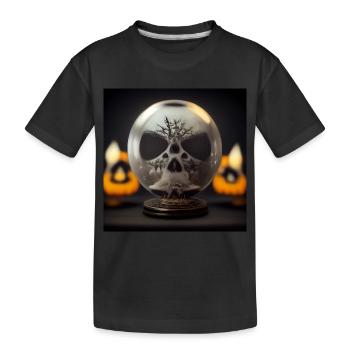 Crackled skull snow globe - Kids' Premium Organic T-Shirt - black - Front