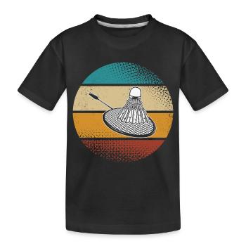 Badminton - Kinder Premium Bio T-Shirt - Schwarz - Vorne