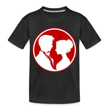 Silhouette de mariage de couple marié - T-shirt bio Premium Enfant - noir - Devant