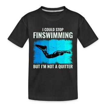Flossenschwimmen Flossenschwimmen Schwimmen Schwimmen Wassersport - Kinder Premium Bio T-Shirt - Schwarz - Vorne