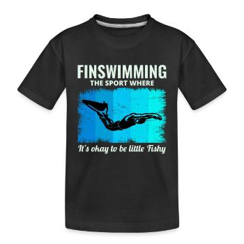 Flossenschwimmen Flossenschwimmen Schwimmen Schwimmen Wassersport - Kinder Premium Bio T-Shirt - Schwarz - Vorne