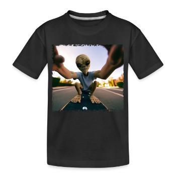 Alien Skateboard Selfie - T-shirt bio Premium Enfant - noir - Devant