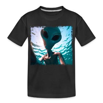 Alien Selfie - Unterwasserabenteuer - Kinder Premium Bio T-Shirt - Schwarz - Vorne