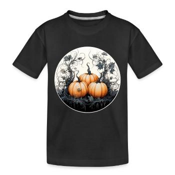 Citrouilles Halloween - T-shirt bio Premium Enfant - noir - Devant