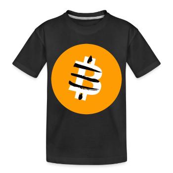 Retro X Bitcoin Crypto Satoshis Symbol 21 - Kinder Premium Bio T-Shirt - Schwarz - Vorne