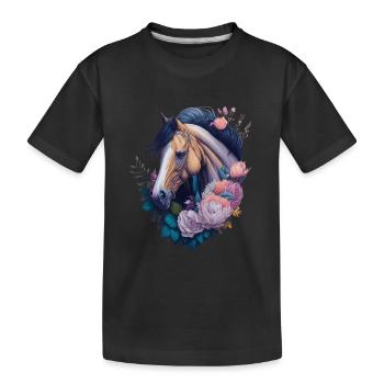 Fleurs de cheval - T-shirt bio Premium Enfant - noir - Devant