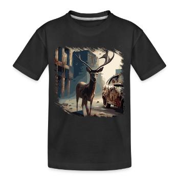 Post Apocalypse Cerf - T-shirt bio Premium Enfant - noir - Devant