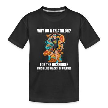 Schwimmen, Radfahren, Laufen, Triathlon, Triathlet, Leichtathletik - Kinder Premium Bio T-Shirt - Schwarz - Vorne