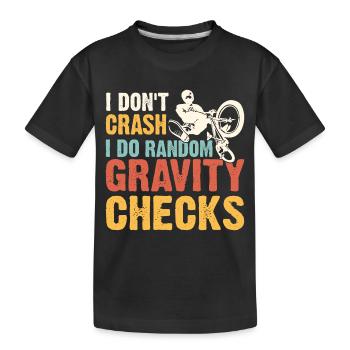 Je n’écrase pas je fais des contrôles de gravité aléatoires - T-shirt bio Premium Enfant - noir - Devant