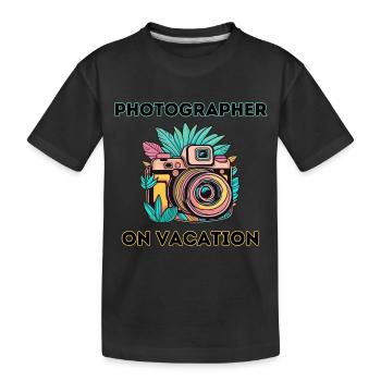 Fotograf im Urlaub - Kinder Premium Bio T-Shirt - Schwarz - Vorne