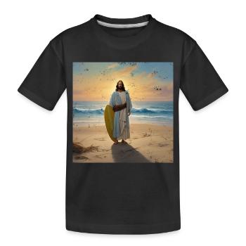 Surfeur Jésus Vintage - T-shirt bio Premium Enfant - noir - Devant