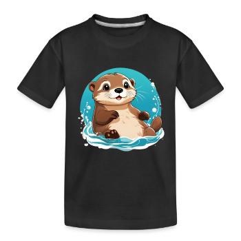 Otter - Kinder Premium Bio T-Shirt - Schwarz - Vorne