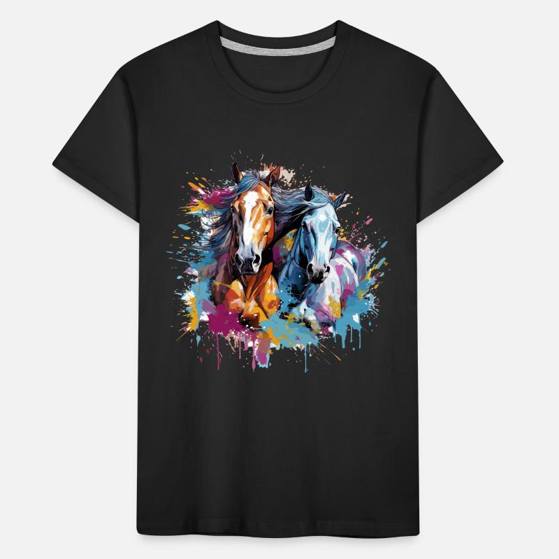Pferde, Pferde Kinder Premium Bio T-Shirt