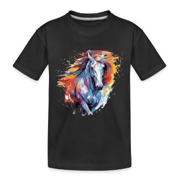 Horse, horse - Kids' Premium Organic T-Shirt - black - Front