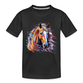Horse, horse - Kids' Premium Organic T-Shirt - black - Front