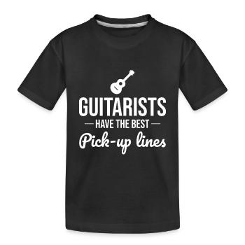 Strumming mit Stil: Die "Pick-Up"-Linien der Gitarristen - Kinder Premium Bio T-Shirt - Schwarz - Vorne