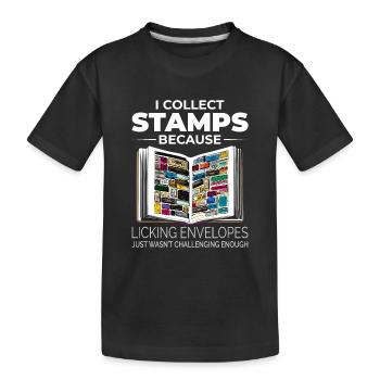 Philatélie philatéliste philatéliste collectionneur de timbres - T-shirt bio Premium Enfant - noir - Devant