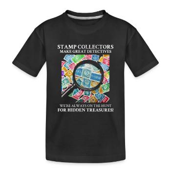 Philatélie philatéliste philatéliste collectionneur de timbres - T-shirt bio Premium Enfant - noir - Devant