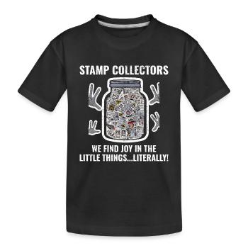Briefmarkensammler Sammler Philatelist - Kinder Premium Bio T-Shirt - Schwarz - Vorne