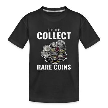 Numismatique de collection de pièces de monnaie - T-shirt bio Premium Enfant - noir - Devant
