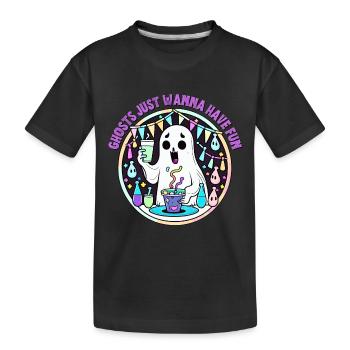 Les fantômes veulent juste s’amuser - T-shirt bio Premium Enfant - noir - Devant