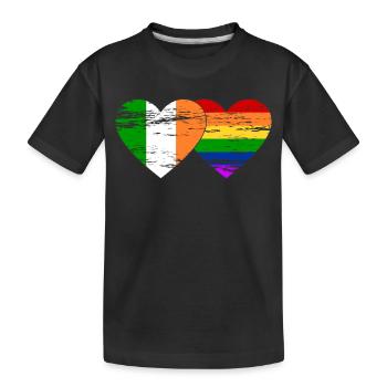 Drapeau arc-en-ciel de l’Irlande utilisé - T-shirt bio Premium Enfant - noir - Devant