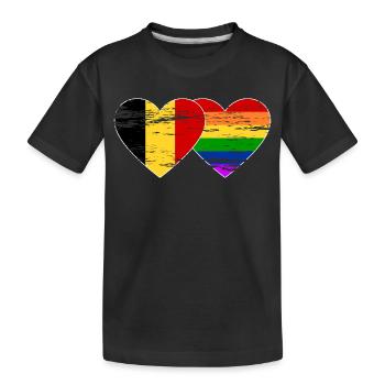Drapeau arc-en-ciel de Belgique utilisé - T-shirt bio Premium Enfant - noir - Devant