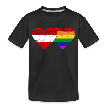 Drapeau arc-en-ciel de l’Autriche utilisé - T-shirt bio Premium Enfant - noir - Devant
