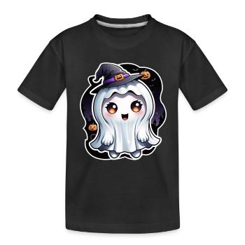 Happy Halloween Ghost Ghost Girl Magic Hat - Kids' Premium Organic T-Shirt - black - Front