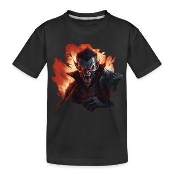 angry vampire monster in a realistic comic - Kinder Premium Bio T-Shirt - Schwarz - Vorne