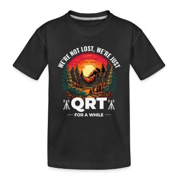 QRT in Nature Ham Radio Operators Sunset Outdoor - Kids' Premium Organic T-Shirt - black - Front