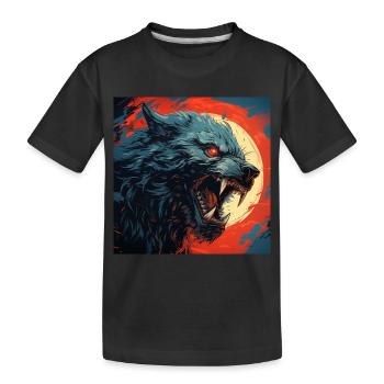 Werewolf Monster in a comic style - Kids' Premium Organic T-Shirt - black - Front