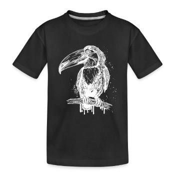 Süsser Tropen Tukan Vogel mit riesigem Schnabel - Kinder Premium Bio T-Shirt - Schwarz - Vorne