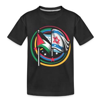 Unity for Peace Flags of Israel Palestine - Kids' Premium Organic T-Shirt - black - Front