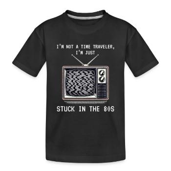 Vintage TV Screen: Nostalgic Connection to 80s - Kids' Premium Organic T-Shirt - black - Front