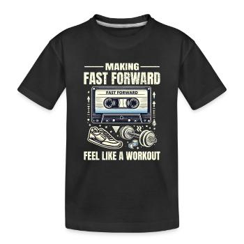 Cassette d'entraînement rétro des années 80, entraînement de remise en forme - T-shirt bio Premium Enfant - noir - Devant