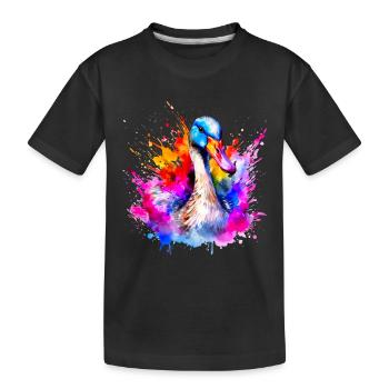 oie en couleurs , oiseaux - T-shirt bio Premium Enfant - noir - Devant