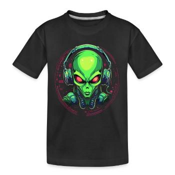 Alien avec des écouteurs Extraterrestrial DJ Music - T-shirt bio Premium Enfant - noir - Devant