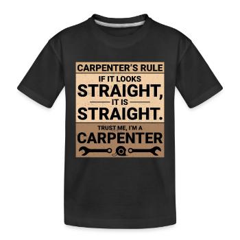 Carpenter Woodworker Woodcutter Carpentry Funny - Kids' Premium Organic T-Shirt - black - Front