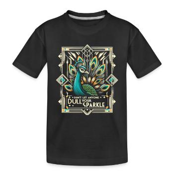 Art-Déco Pfau: Stilvolle Pracht - Kinder Premium Bio T-Shirt - Schwarz - Vorne