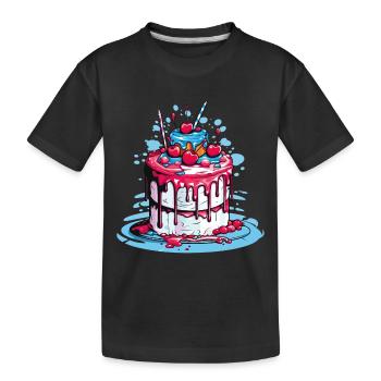 Cake cake baking baker baking queen baking fairy - Kids' Premium Organic T-Shirt - black - Front