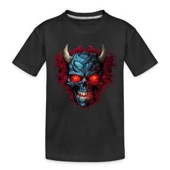 Abstrait Diable Satan Squelette Démons - T-shirt bio Premium Enfant - noir - Devant